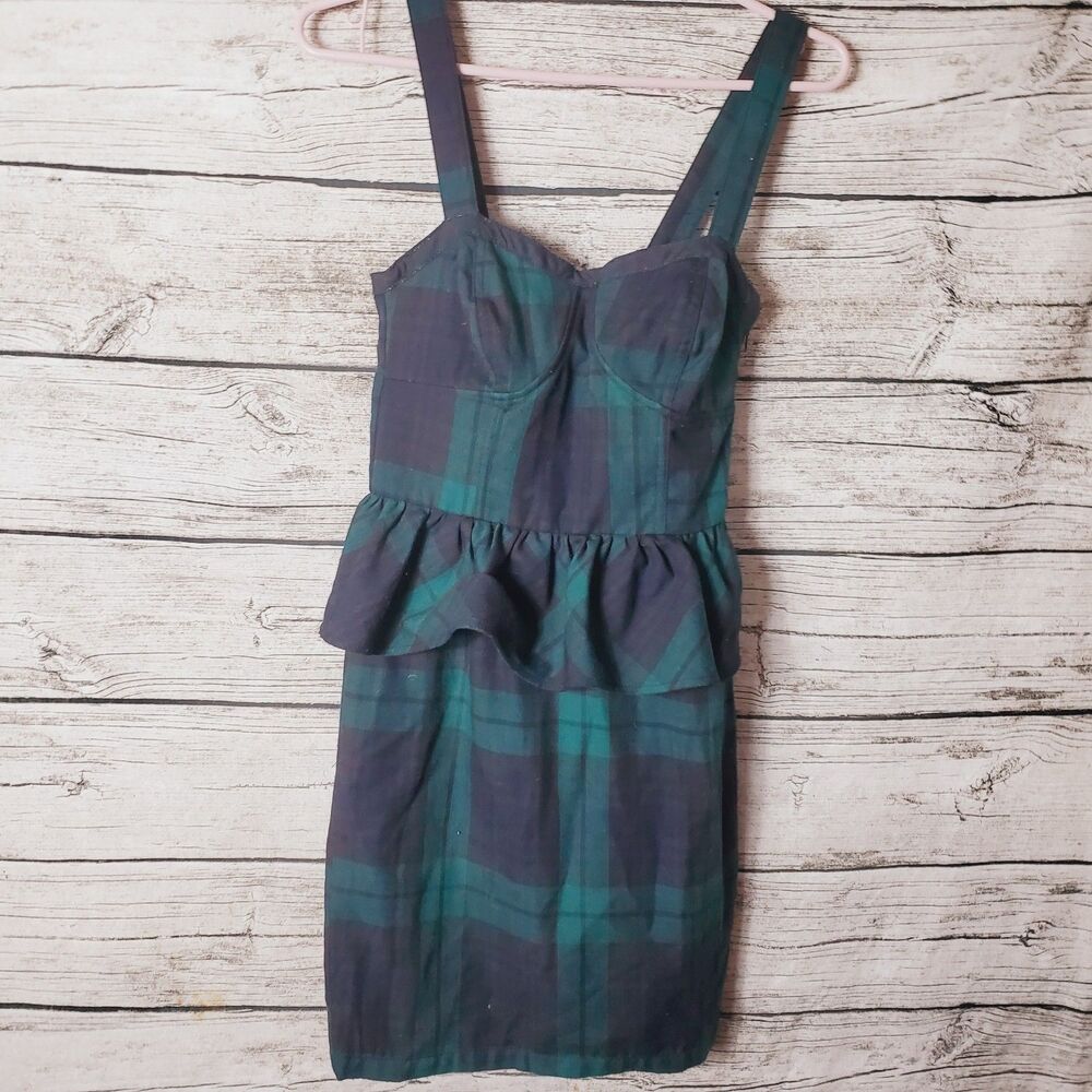 Junior's Tommy Girl Black Watch Plaid Dress Size Small